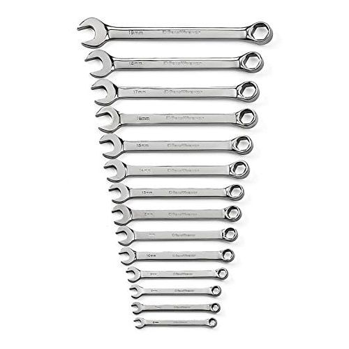  GearWrench 14 Piece Full Polish Comb Wrench Set 6 Pt Metric