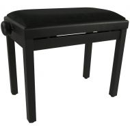 Gearlux Adjustable Piano Bench with Smooth Velvet Top - Black Matte