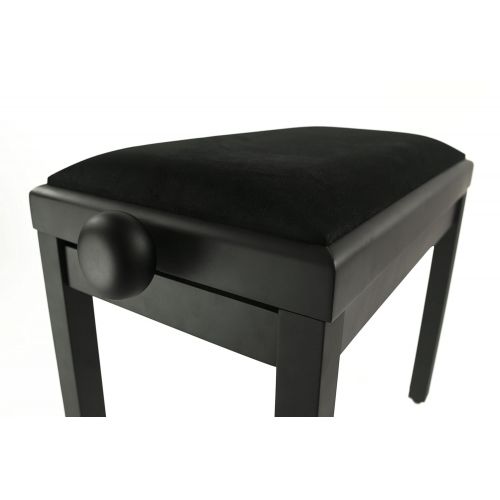  Gearlux Adjustable Piano Bench with Smooth Velvet Top - Black Matte