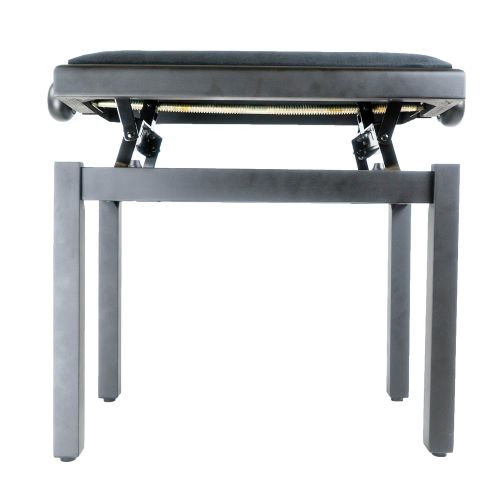  Gearlux Adjustable Piano Bench with Smooth Velvet Top - Black Matte