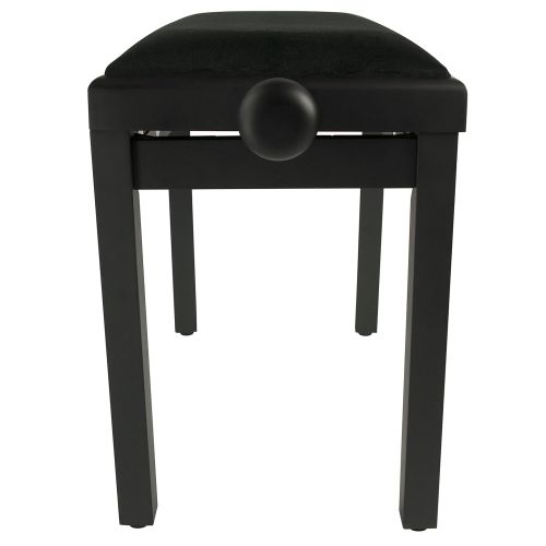  Gearlux Adjustable Piano Bench with Smooth Velvet Top - Black Matte