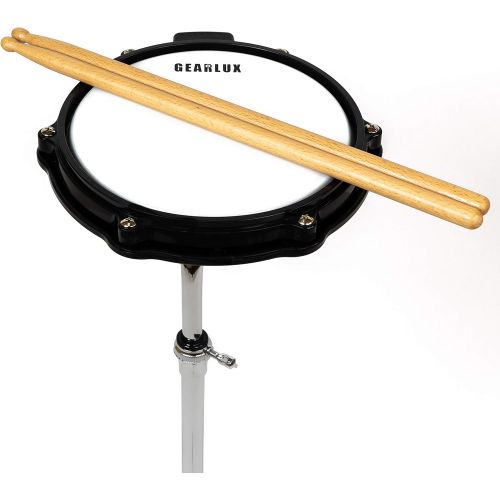  Gearlux 32-Note Glockenspiel Bell Kit with 8 Practice Pad, Stand, Music Rest, Mallets, Drum Sticks, and Gig Bag