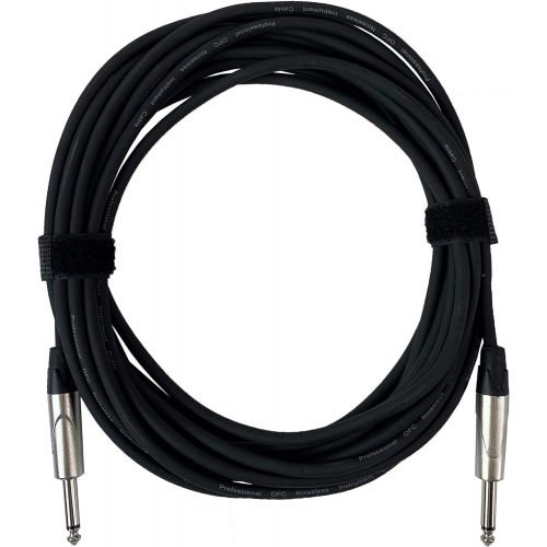  Gearlux Instrument Cable/Professional Guitar Cable 1/4 Inch to 1/4 Inch, Black, 25 Foot - 3 Pack