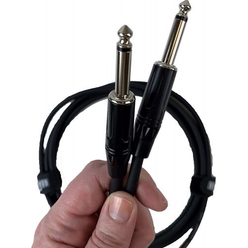  Gearlux Instrument Cable/Professional Guitar Cable 1/4 Inch to 1/4 Inch, Black, 25 Foot - 3 Pack