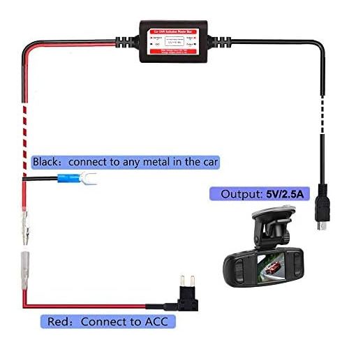  Gebildet Dash Cam Hardwire Kit Mini Micro USB 12V 24V to 5V, Low Voltage Protection ACN/ACS/ACU/ACZ Micro 2 Add a fuse holder for the circuit.