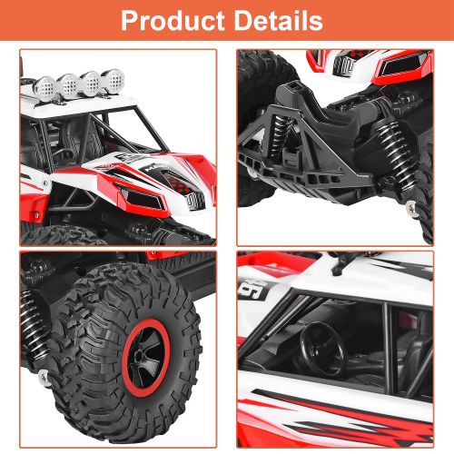  Geburun RC Car, Newest 2.4 GHz High Speed Remote Control Car 116 Scale Off Road RC Truck with Two Rechargeable Batteries, High Speed Monster Truck Racing Toy Car for Adults & Kids