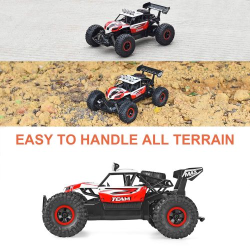  Geburun RC Car, Newest 2.4 GHz High Speed Remote Control Car 116 Scale Off Road RC Truck with Two Rechargeable Batteries, High Speed Monster Truck Racing Toy Car for Adults & Kids