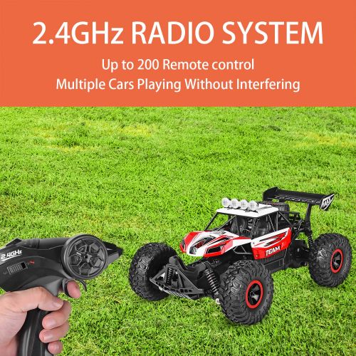  Geburun RC Car, Newest 2.4 GHz High Speed Remote Control Car 116 Scale Off Road RC Truck with Two Rechargeable Batteries, High Speed Monster Truck Racing Toy Car for Adults & Kids