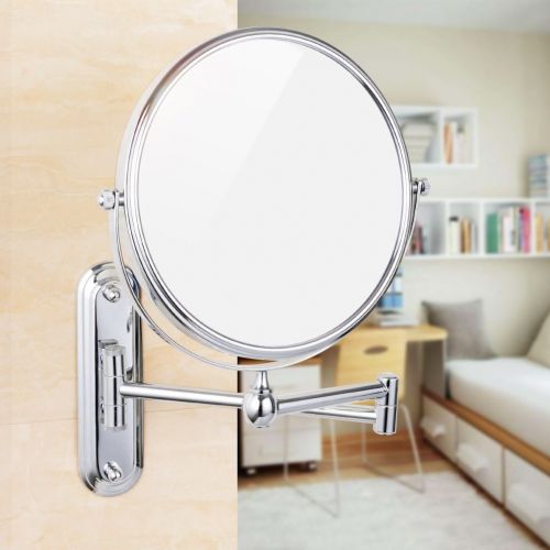  Gecious Wall Mount Vanity Makeup Magnifying Mirror,Black,1x/10x magnification,360°Swivel...