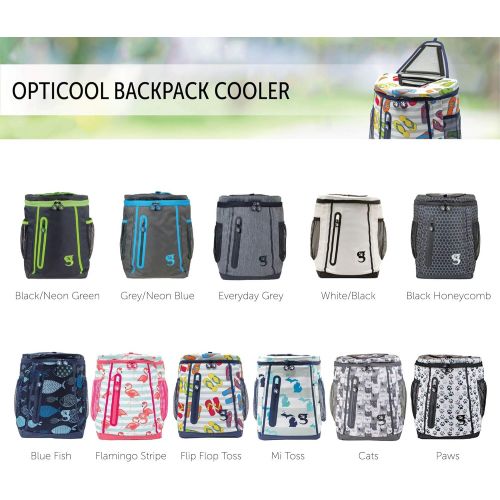  geckobrands?Opticool Backpack?Cooler ? Holds?Up to 36?Cans or?18?Bottles, 3 Pockets, Easy Access Lid