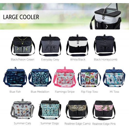  geckobrands Large Removable Hardliner Tote Cooler ? Holds Up to 24 Cans or 15 Bottles, 5 Pockets/2 Neoprene, Easy Access Lid