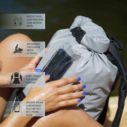  geckobrands Hydroner 20L Waterproof Backpack ? Lightweight Dry Bag, Available in 6 Colors