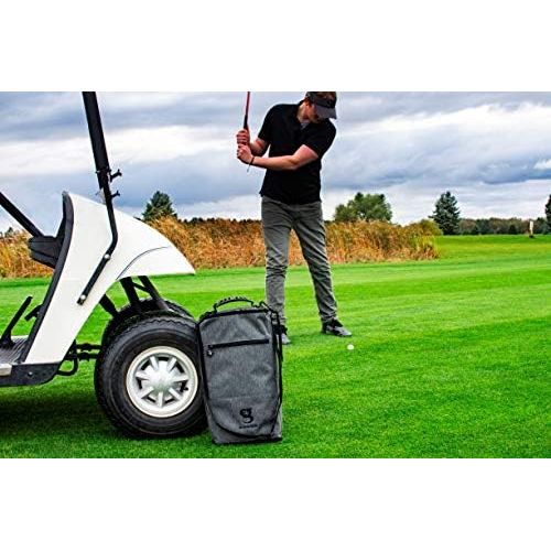  geckobrands Verticool Cooler ? Holds 9 Cans or 2 Wine Bottles - Fits in Most Golf Bags, Everyday Grey