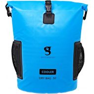 geckobrands 30L Backpack Dry Bag Cooler - Holds 24 Cans or 18 Bottles - Dry Bag Backpack with 3-Section Padded Back, Shoulder Support and Side Mesh Pockets - Perfect for Kayaking,