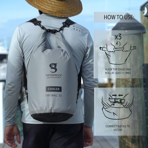  geckobrands 30L Backpack Dry Bag Cooler - Holds 24 Cans or 18 Bottles - Dry Bag Backpack with Adjustable Shoulder Straps - Perfect for Kayaking, Boating, Outdoor Activities and Tra