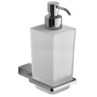 Gedy 3881-13 Kansas Wall Mounted Matte Glass Soap Dispenser, 1.26 L x 2.68 W, Chrome