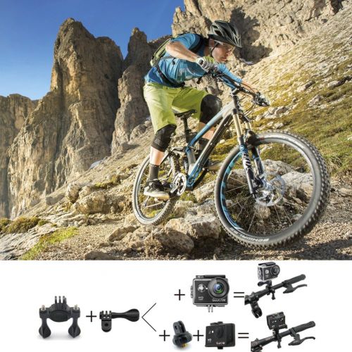  GeeKam Action Cam 1080P Wasserdicht 30 Meter Unterwasserkamera Aktion Kamera WiFi Sport Kamera 12MP Full HD 2 Zoll LCD 170 ° Ultra Weitwinkel mit 2 Batterien und Zubehoer