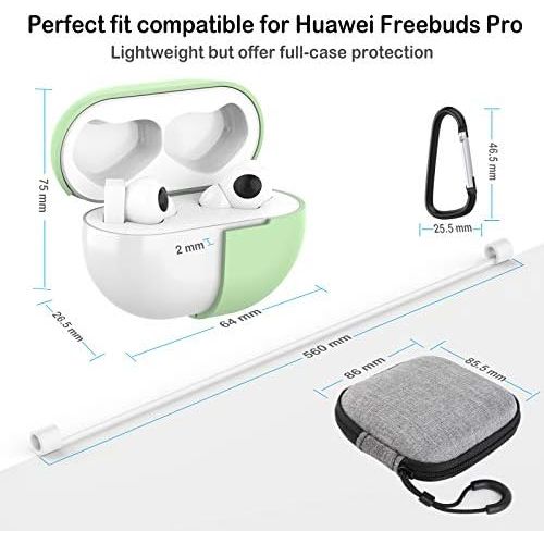  [아마존베스트]GeeRic Compatible with Huawei FreeBuds Pro silicone case, 4-in-1 case, compatible with Huawei FreeBuds Pro protective cases