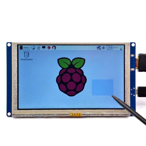  GeeekPi 5 inch HDMI Monitor LCD Resistive Touch Screen 800x480 LCD Display USB Interface for Raspberry Pi 32 Model BB+ & Banana Pi (Plug and Play Free Driver)