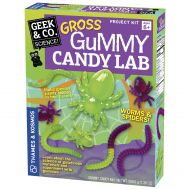 Geek & Co. Science! Thames & Kosmos Gross Gummy Candy Lab - Worms & Spiders! Sweet Science STEM Experiment Kit, Make Your Own Gummy Candies in Cool Shapes & Colors | Learn Chemistry | Looks Gross, Tas