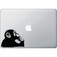 Geekals MB - Chimp Thinking - Macbook or Laptop Vinyl Decal Sticker - Yadda-Yadda Design Co. (5.25w x 4h) (BLACK)