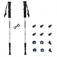 Geelife 2Pcs Collapsible Anti Shock Trekking Poles Durable Aircraft Grade Aluminum Hiking Sticks for Outdoor Walking Pack 2