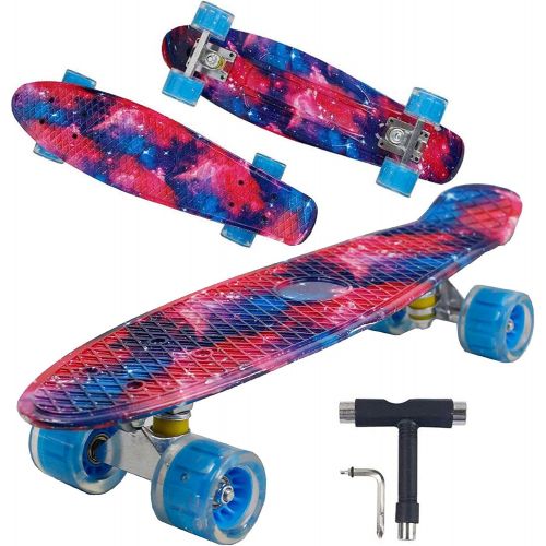  Geelife 22 Complete Mini Cruiser Skateboard for Beginners Youths Teens Girls Boys