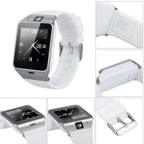  Geelyda Smart Watch Aplus GV18 Bluetooth phone Camera Sweat Proof Wrist Watch with SIM Card Slot and GSM NFC for IOS iPhone, Android Samsung HTC Sony LG Smartphones-white