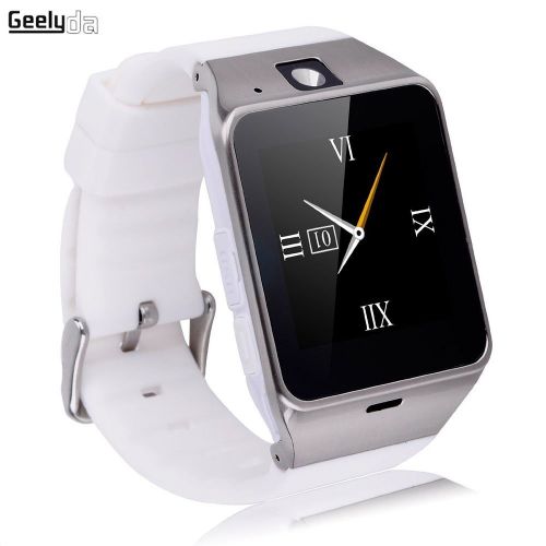  Geelyda Smart Watch Aplus GV18 Bluetooth phone Camera Sweat Proof Wrist Watch with SIM Card Slot and GSM NFC for IOS iPhone, Android Samsung HTC Sony LG Smartphones-white