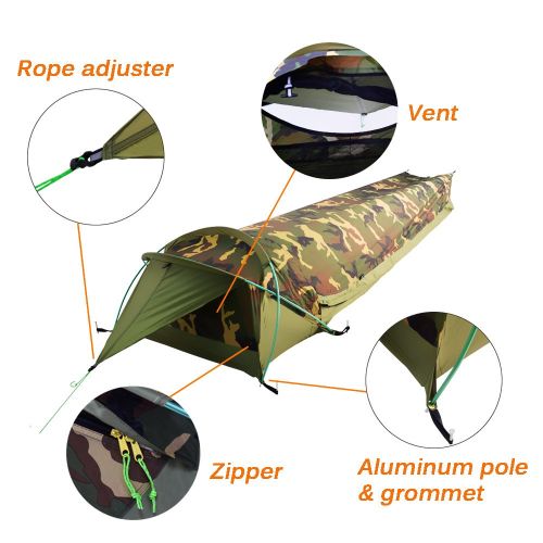  Geertop Ultralight 1-Person Waterproof Personal Bivy Tent, Camouflage,