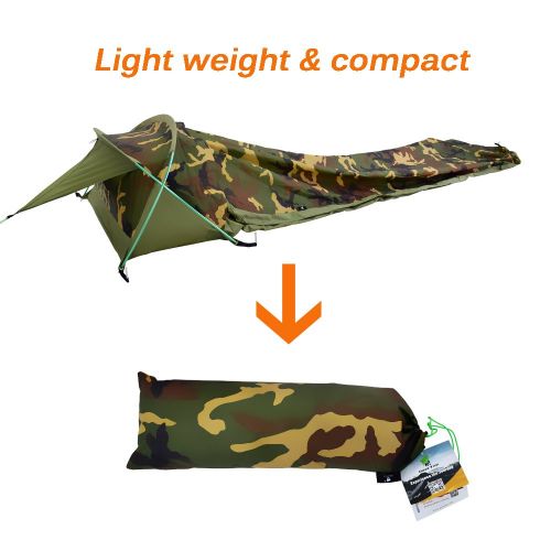 Geertop Ultralight 1-Person Waterproof Personal Bivy Tent, Camouflage,