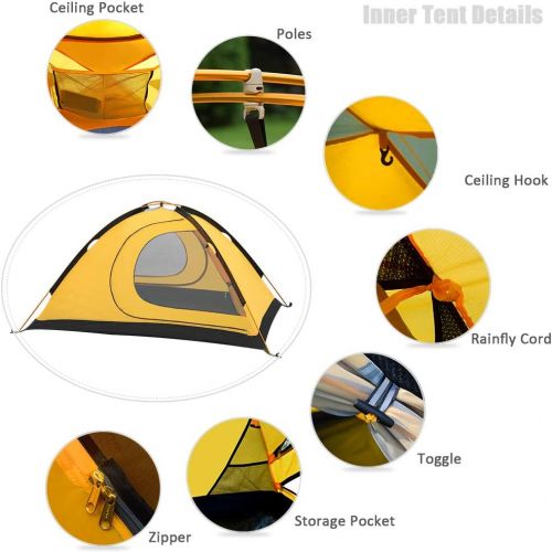  Geertop 2-Person 4-Season Backpacking Tent for Camping Hiking Travel Climbing - Easy Set Up