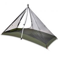Geertop 1 Person 3 Season 20D Ultralight Backpacking Tent for Camping Hiking Climbing (Trekking Poles NOT Included)(Inner tent is Green)