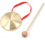 [아마존베스트]Geesatis Copper Gong Hand Gong with Round Play Hammer, Diameter 12 cm / 4.7 inch, 1 Pack