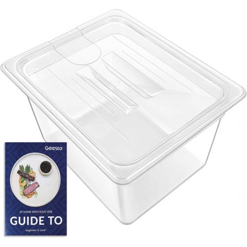  GEESTA Crystal-Clear Sous Vide Container with Lid-12qt, Fits Most Sous Vide Cookers