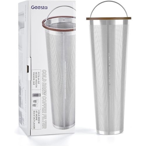  [아마존베스트]Geesta Ultra-Fine Mesh Cold Brew Coffee Filter to Use with 2-Quart Mason Jar