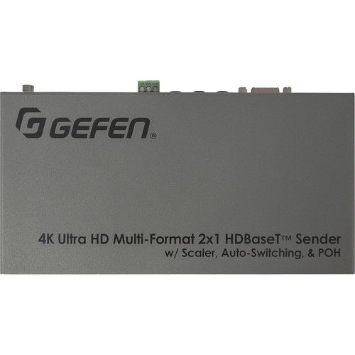  Gefen 4K Multi-Format 2x1 HDBaseT Sender with Scaler, Auto-Switching, and PoH