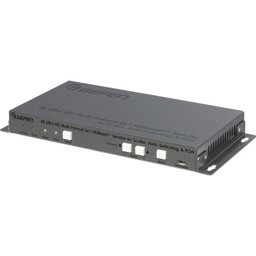  Gefen 4K Multi-Format 2x1 HDBaseT Sender with Scaler, Auto-Switching, and PoH