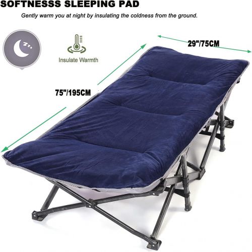  Gehannah Camping Sleeping Pad，Soft Comfortable Cotton Cot Pads Lightweight Foldable Mattress Pads for Traveling Hiking Backpacking…