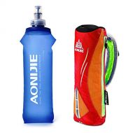 Geila Handheld Water Bottle for Running, 17 oz Grip Handheld Bottle with Hand Strap Hydration Pack, Sport Soft Flask
