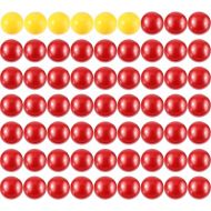 63 Pieces Game Replacement Marbles 3 Set Game Replacement Balls Compatible with Hungry Hungry Hippos, 57 Red Balls and 6 Yellow Balls