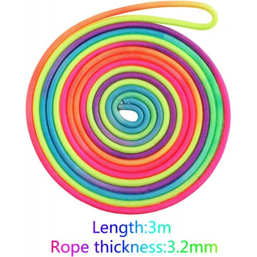  [아마존베스트]5 Pieces Chinese Jump Ropes Colorful Stretch Rope Elastic Fitness Game for Outdoor Exercise