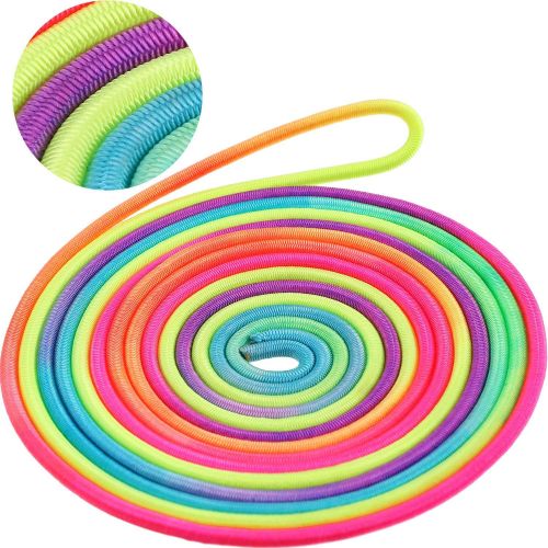  [아마존베스트]5 Pieces Chinese Jump Ropes Colorful Stretch Rope Elastic Fitness Game for Outdoor Exercise