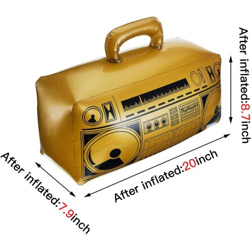  Gejoy 2 Pieces Inflatable Radio Boombox and Inflatable Mobile Phone Box for 80s 90s Party Decorations