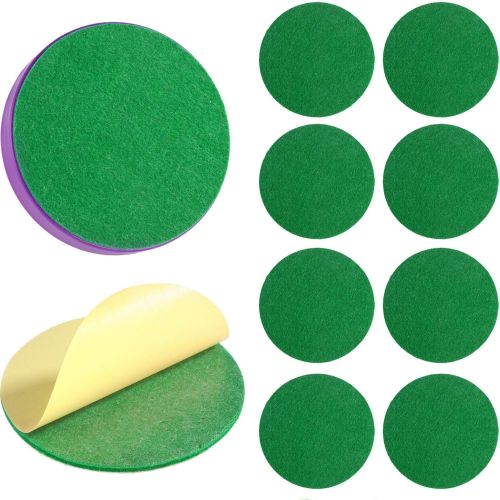  Gejoy 94 mm Air Hockey Mallet Felt Pads Replacement Air Hockey Pushers Pads Green Self Adhesive Felt Sticker for 96 mm Air Hockey Pushers