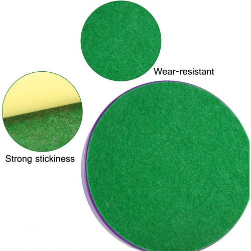  Gejoy 94 mm Air Hockey Mallet Felt Pads Replacement Air Hockey Pushers Pads Green Self Adhesive Felt Sticker for 96 mm Air Hockey Pushers