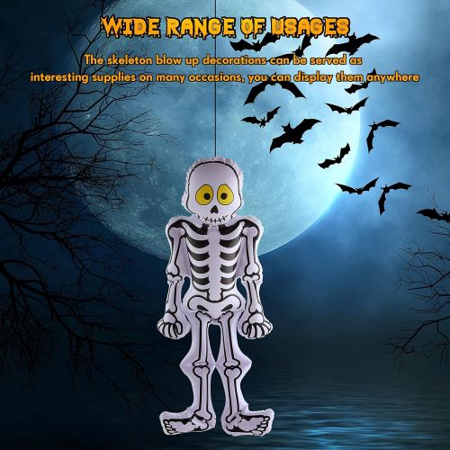  할로윈 용품Gejoy 5 Pieces Halloween Inflatable Skeleton Decorations Skeleton Ornaments Inflated Halloween Skull Skeleton Props for Halloween Party Indoor Outdoor Supplies