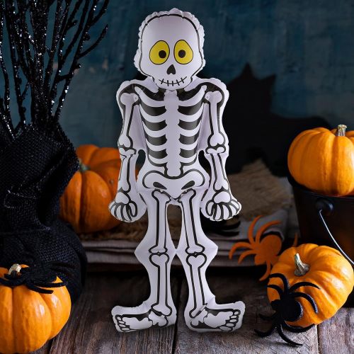  할로윈 용품Gejoy 5 Pieces Halloween Inflatable Skeleton Decorations Skeleton Ornaments Inflated Halloween Skull Skeleton Props for Halloween Party Indoor Outdoor Supplies