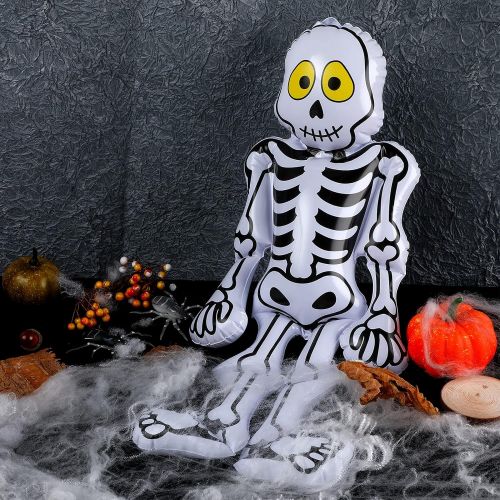  할로윈 용품Gejoy 5 Pieces Halloween Inflatable Skeleton Decorations Skeleton Ornaments Inflated Halloween Skull Skeleton Props for Halloween Party Indoor Outdoor Supplies