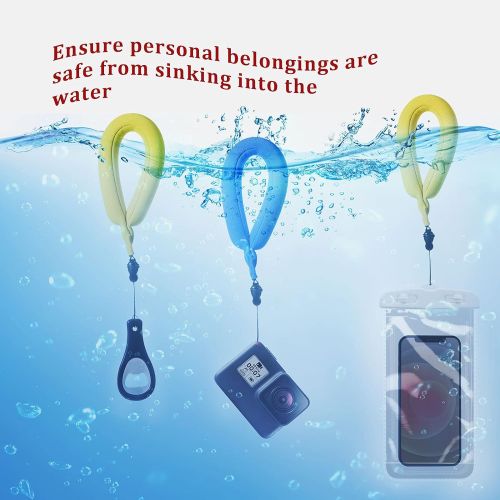 Gejoy 6 Pieces Waterproof Camera Float Phone Floating Wrist Strap Underwater Camera and Waterproof Phone Pouch Case for Key Waterproof Bag Wristband Floats Your Device for Underwater, 4